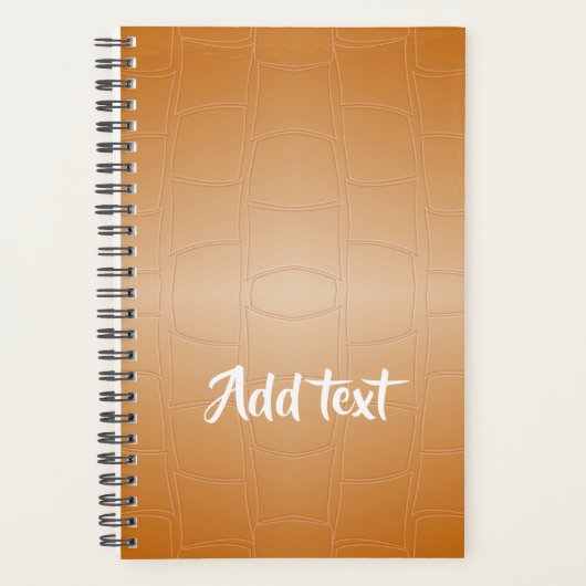 Monogram bruin leer geweven planner (Voorkant)