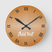 Monogram bruin leer geweven ronde klok (Voorkant)