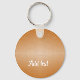 Monogram bruin leer geweven sleutelhanger