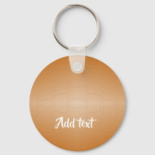 Monogram bruin leer geweven sleutelhanger