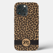 Monogram bruin leopard Pattern Case-Mate iPhone Case (Achterkant)