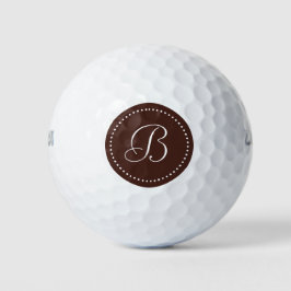 Monogram Bruin met Stippen Golfballen