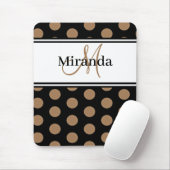 Monogram Bruin Polka Dot Zwart Wit Script Muismat (Met muis)