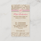 monogram bruin roze visitekaartje (Achterkant)