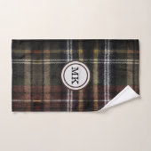 Monogram bruin ruitmotief bad handdoek (Handdoek)