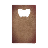 Monogram bruin rustiek leren stijlvolle script naa creditkaart flessenopener (Achterkant)