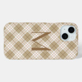 Monogram bruin Tan beige Tartan Buffalo Case-Mate iPhone Case (Achterkant (horizontaal))