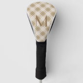Monogram bruin Tan beige Tartan Buffalo Golfheadcover (Voorkant)