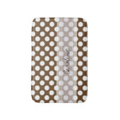 Monogram Bruin Witte Trendy Fun Polka Dot Pattern Badmat (Voorkant Verticaal)