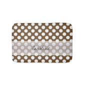 Monogram Bruin Witte Trendy Fun Polka Dot Pattern Badmat (Voorkant)