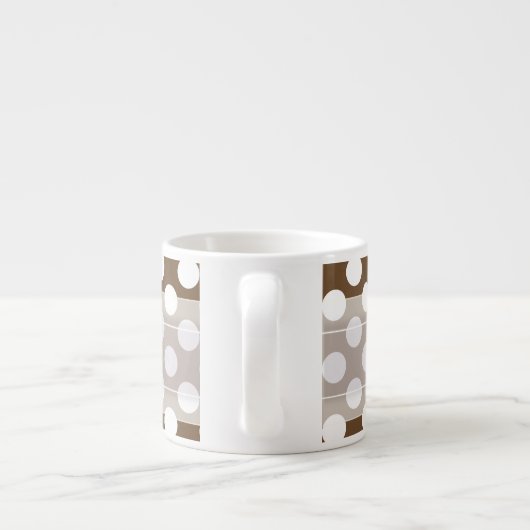Monogram Bruin Witte Trendy Fun Polka Dot Pattern Espresso Kop (Achterkant)