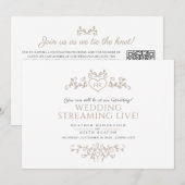 Monogram bruin witte trouw livestream QR-code Aankondiging (Voorkant / Achterkant)