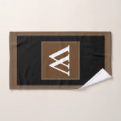 Monogram Bruin Zwart Wit Blokpatroon Bad Handdoek (Handdoek)