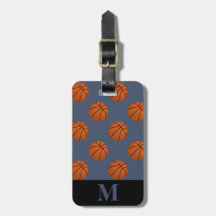Monogram bruine basketbalballen, blauwe jeans