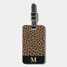 Monogram Bruine Beige Giraffe Dier Geometrisch