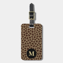 Monogram Bruine Beige Giraffe Dier Geometrisch