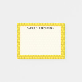 Monogram Bruine Bijenkorf op Geel Post-it® Notes