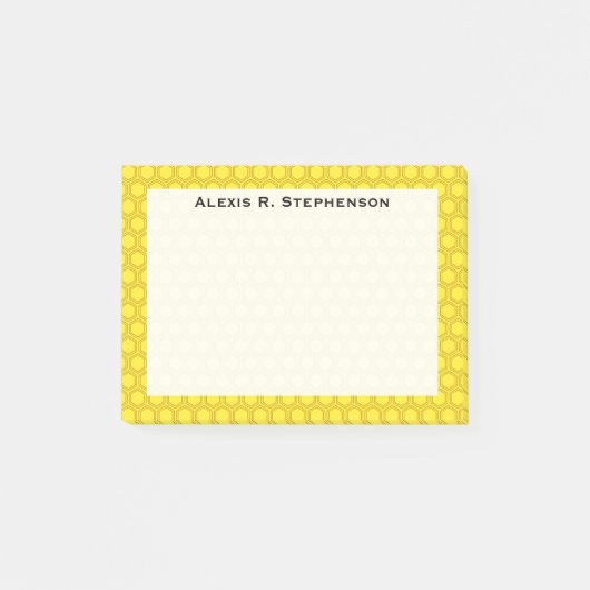 Monogram Bruine Bijenkorf op Geel Post-it® Notes (Voorkant)