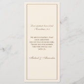 Monogram Bruine Crème Christelijke Trouwmenu Menu (Achterkant)