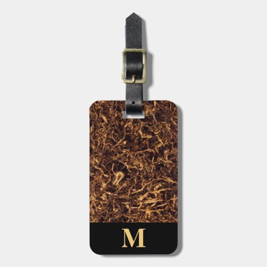 Monogram bruine gescheurde tabak bagagelabel (Voorkant verticaal)
