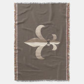 Monogram Bruine Gestreepte Fleur De Lis Deken (Voorkant Verticaal)