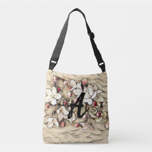 Monogram  bruine kersenbloesems crossbody tas