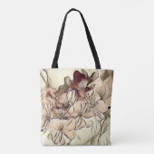 Monogram bruine kersenbloesems tote bag (Achterkant)