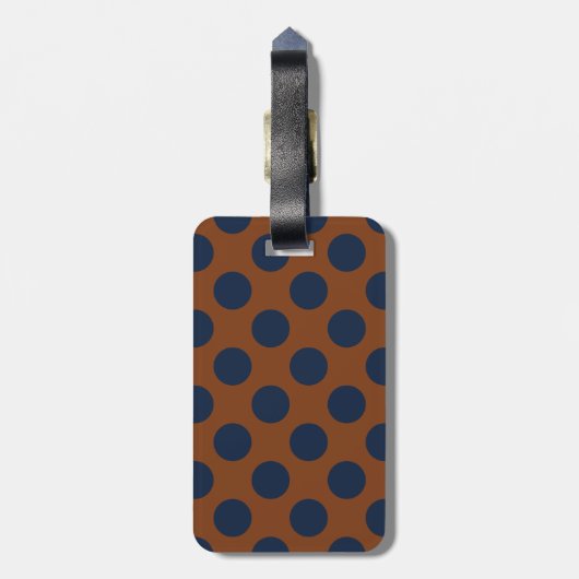 Monogram bruine marineblauw schildpad Patroon Bagagelabel (Achterkant verticaal)