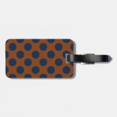 Monogram bruine marineblauw schildpad Patroon Bagagelabel (Achterkant horizontaal)