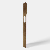 Monogram Bruine Nep Hout Textuur Case-Mate iPhone Case (Achterkant / Rechts)