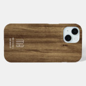 Monogram Bruine Nep Hout Textuur Case-Mate iPhone Case (Achterkant (horizontaal))