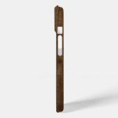 Monogram Bruine Nep Hout Textuur Case-Mate iPhone Case (Achterkant / Links)