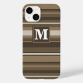 Monogram bruine strepen Case-Mate iPhone case (Achterkant)