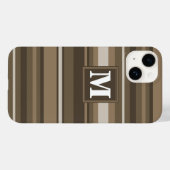 Monogram bruine strepen Case-Mate iPhone case (Achterkant (horizontaal))