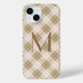 Monogram Bruine Tane Beige Tartan Buffalo Plaid Case-Mate iPhone Case (Achterkant)
