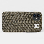 Monogram bruine tweed iPhone 5 hoes (Achterkant (horizontaal))