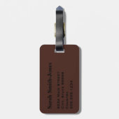 Monogram Bruine Zwarte Streep Bagagelabel (Achterkant verticaal)