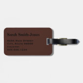 Monogram Bruine Zwarte Streep Bagagelabel (Achterkant horizontaal)