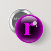 Monogram Bubble R Ronde Button 5,7 Cm (Voorkant /achterkant)