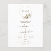 Monogram budget Tropische Pampas Grass Wedding Flyer (Voorkant)