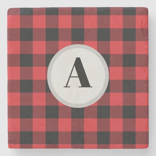 Monogram Buffalo Check Patroon Stenen Onderzetter (Voorkant)
