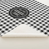 Monogram, Buffalo Check Plaid zwart en wit Sherpa Deken (3/4)