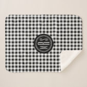 Monogram, Buffalo Check Plaid zwart en wit Sherpa Deken (Voorkant (horizontaal))
