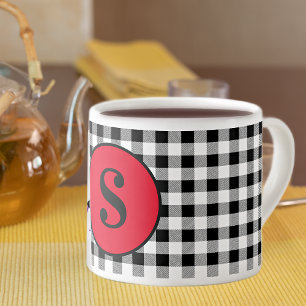 Monogram Buffalo Check & Stijlvolle Rode 6oz. Espresso Kop