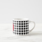 Monogram Buffalo Check & Stijlvolle Rode 6oz. Espresso Kop (Rechts)