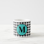 Monogram Buffalo Check & Turquoise 6oz. Espresso Kop (Voorkant)
