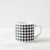 Monogram Buffalo Check & Turquoise 6oz. Espresso Kop (Rechts)