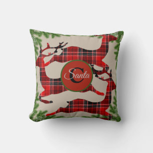 Monogram buffalo geponste rendieren kussen