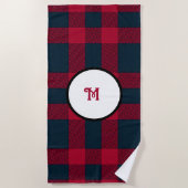 Monogram buffalo plaid Handdoek (Voorkant)
