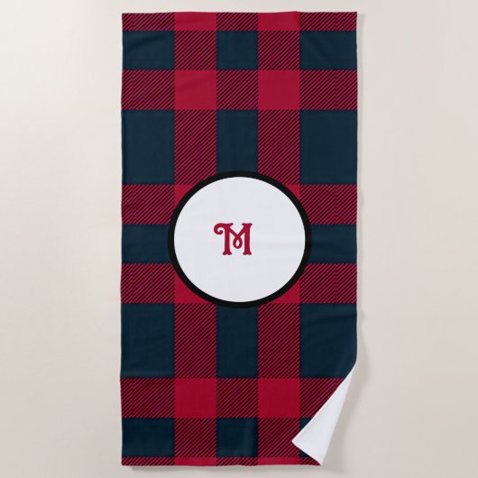 Monogram buffalo plaid Handdoek (Voorkant)